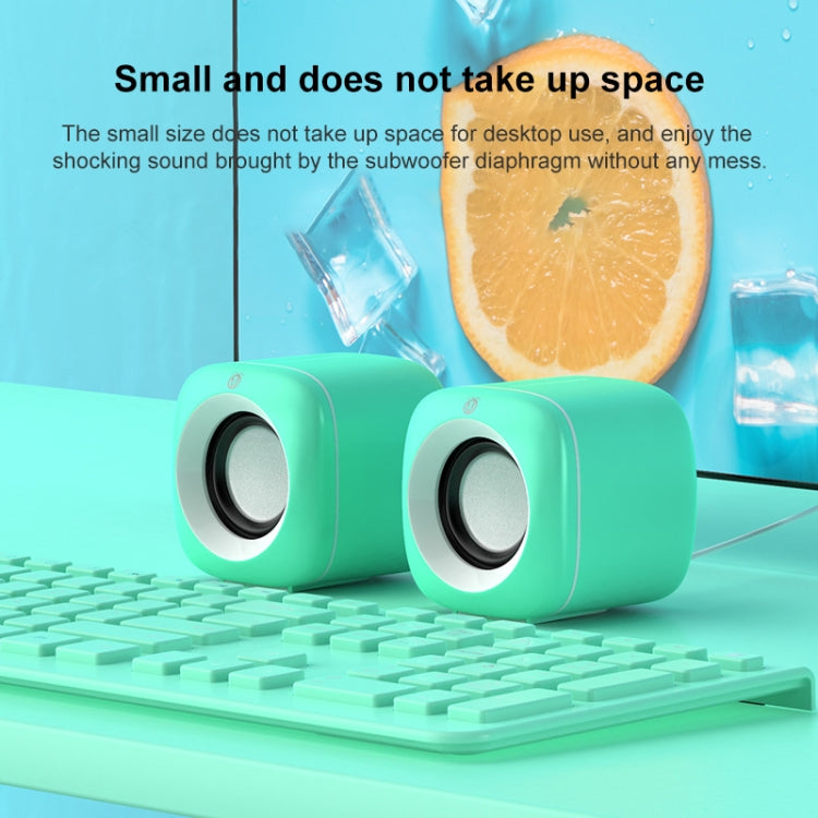 A1 USB Wire-controlled 9D Subwoofer Sound Mini Wired Speaker, Premium Version(Blue)