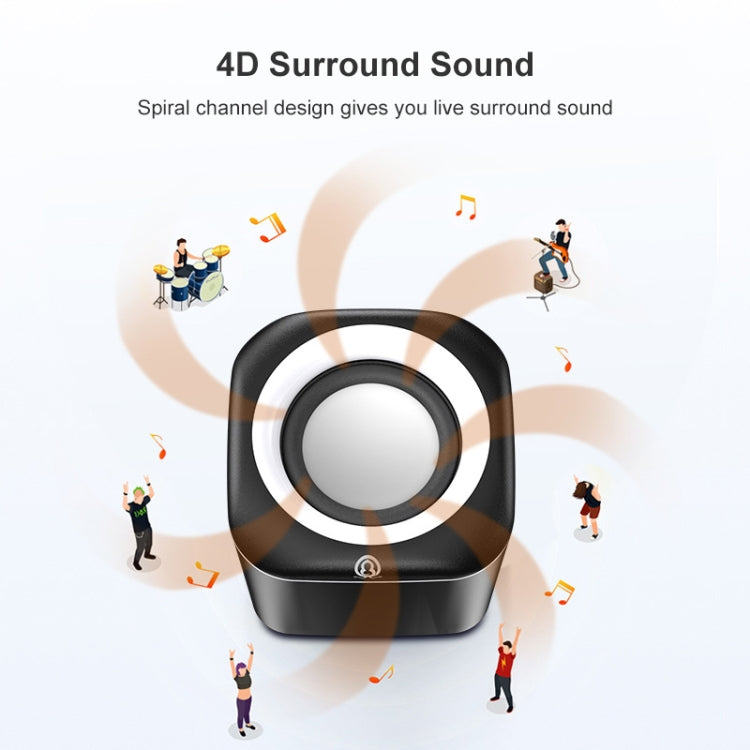 A1 USB Wire-controlled 9D Subwoofer Sound Mini Wired Speaker, Premium Version(Blue)