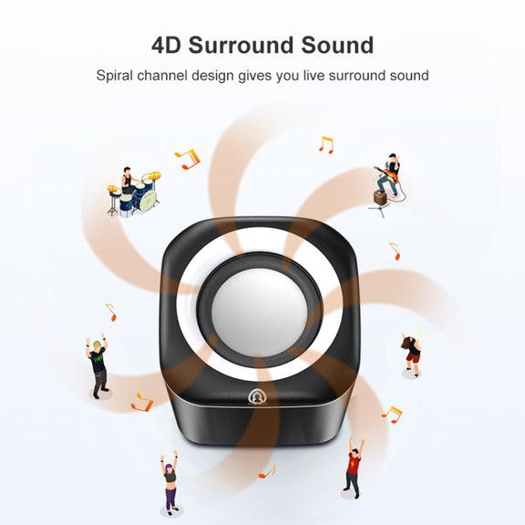 A1 USB Wire-controlled 9D Subwoofer Sound Mini Wired Speaker, Premium Version(Blue)