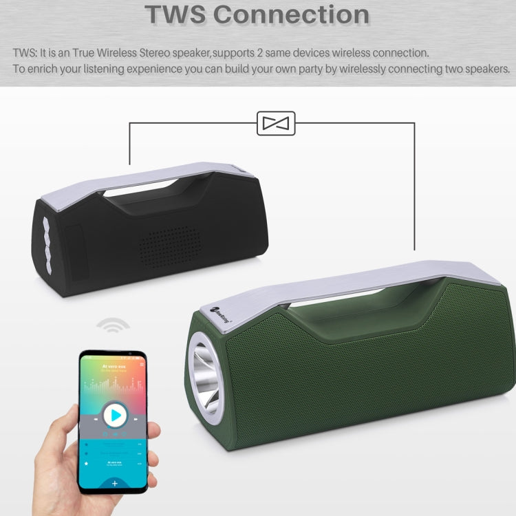 NewRixing NR-2028 Portable Lighting Wireless Bluetooth Stereo Speaker Support TWS Function Speaker (Black)