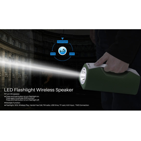 NewRixing NR-2028 Portable Lighting Wireless Bluetooth Stereo Speaker Support TWS Function Speaker (Grey)