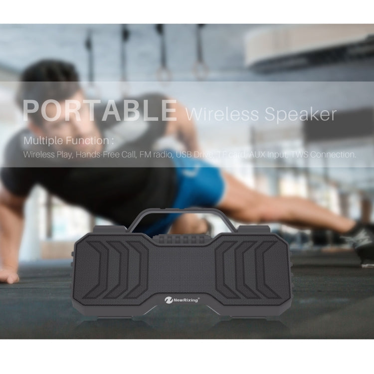 NewRixing NR-2029 Portable Wireless Bluetooth Stereo Speaker Support TWS Function Speaker(Black)