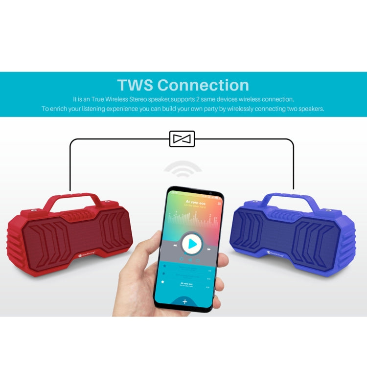 NewRixing NR-2029 Portable Wireless Bluetooth Stereo Speaker Support TWS Function Speaker(Grey)