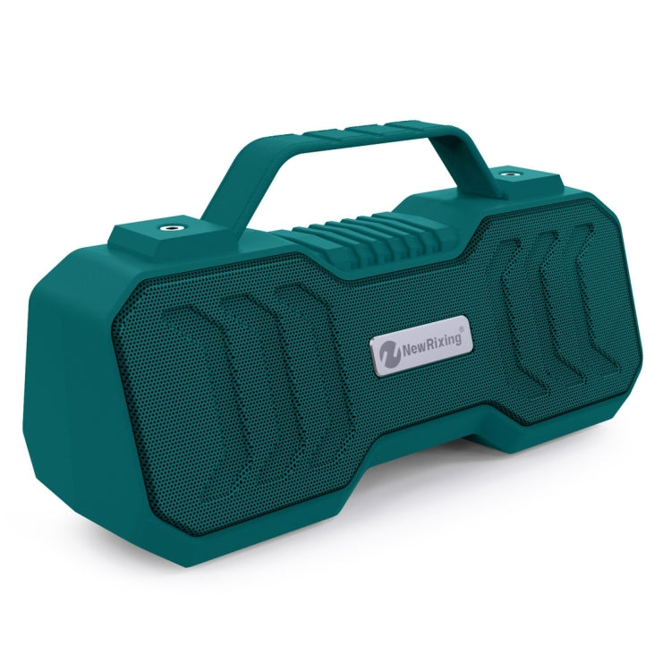 NewRixing NR-4500 Portable Wireless Bluetooth Stereo Speaker Support TWS / FM Function Speaker (Green)