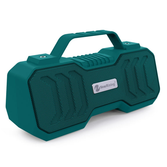 NewRixing NR-4500 Portable Wireless Bluetooth Stereo Speaker Support TWS / FM Function Speaker (Green)