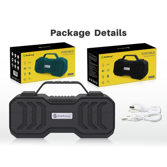 NewRixing NR-4500 Portable Wireless Bluetooth Stereo Speaker Support TWS / FM Function Speaker (Red)