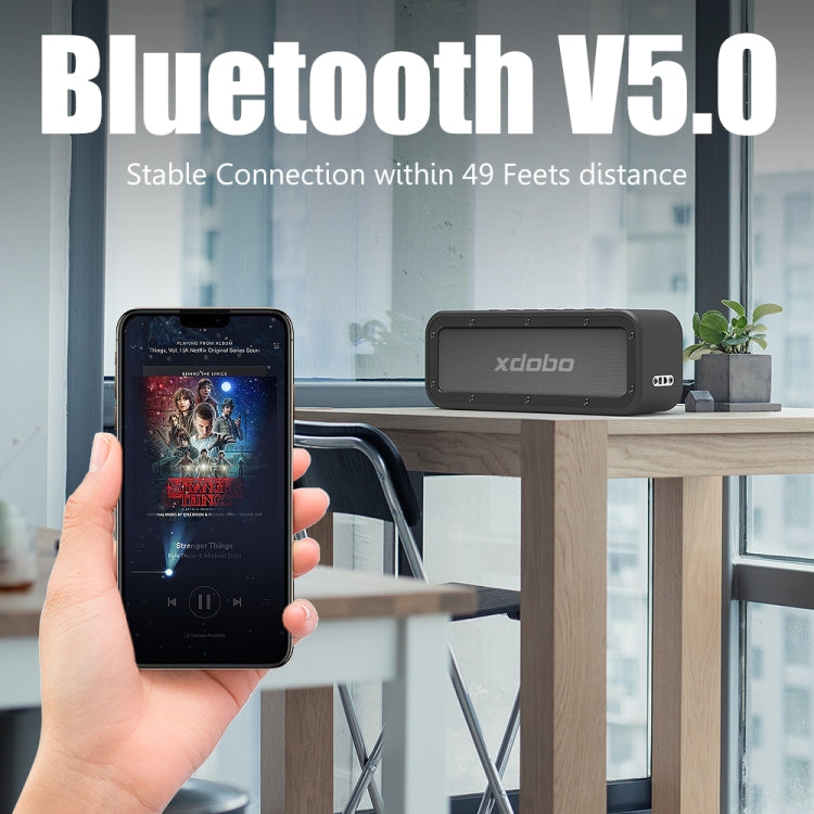 XDOBO Wake 1983 IPX7 Water-resistant Portable Outdoor Wireless Bluetooth Speaker (Black)