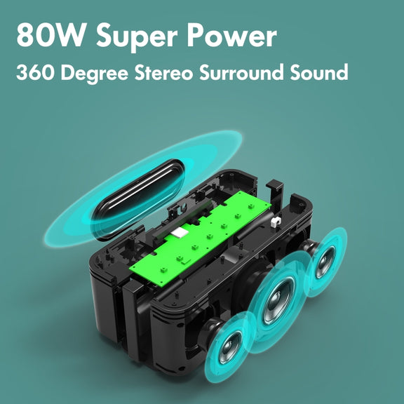 XDOBO X8 Plus 80W Wireless Bluetooth Speaker Outdoor Subwoofer Support TWS & TF Card & U Disk (Red)
