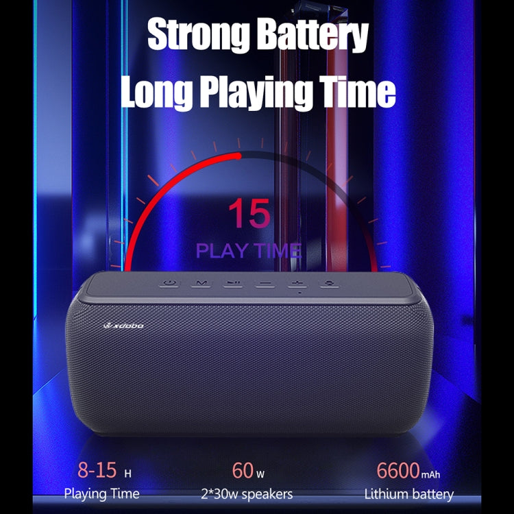 XDOBO X8 60W Wireless Bluetooth Speaker Outdoor Subwoofer Support TWS & TF Card (Black)
