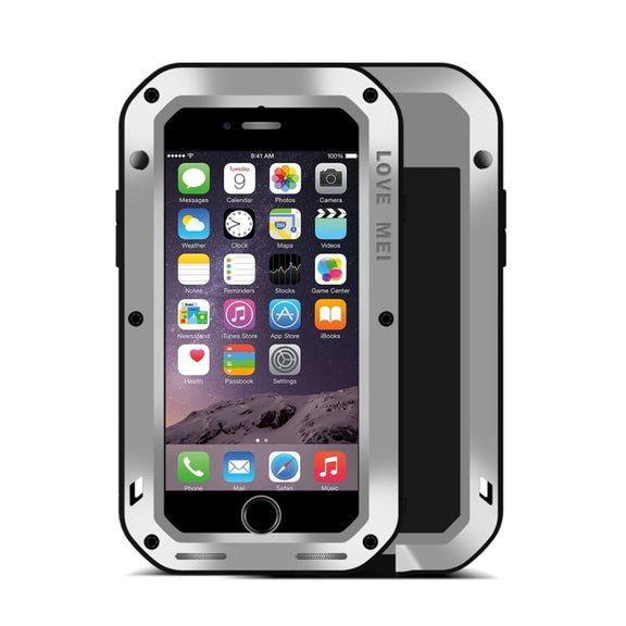 LOVE MEI for  iPhone 7 Professional and Powerful Dustproof Shockproof Anti-slip Metal Protective Case(Silver)