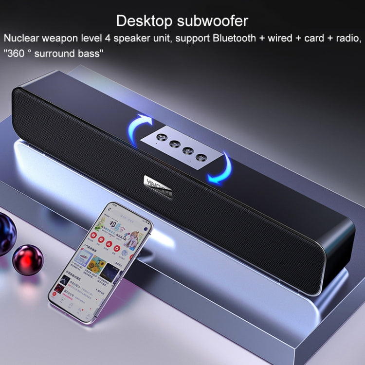 YINDIAO A36 Bluetooth 5.0 Smart Subwoofer Computer Wireless Bluetooth Speaker, Bluetooth Upgrade Version(Black)