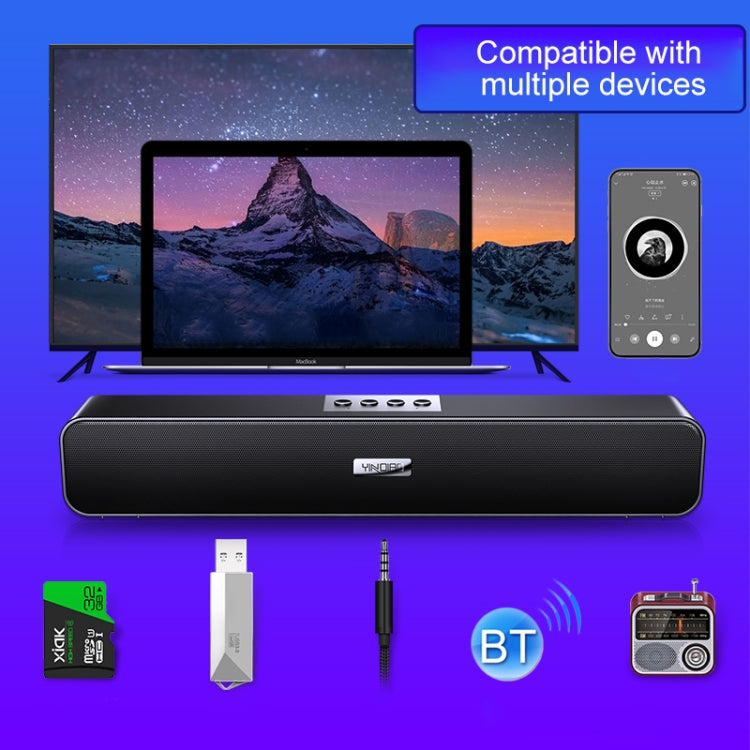 YINDIAO A36 Bluetooth 5.0 Smart Subwoofer Computer Wireless Bluetooth Speaker, Bluetooth Standard Version(Black)