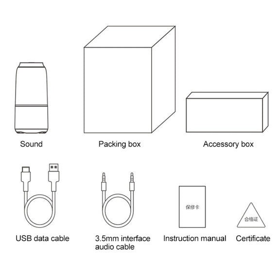 Original Xiaomi Youpin V03 Wireless Bluetooth Speaker with Colorful Light, Support Hands-free / AUX(White)