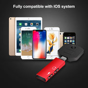 RC16 Dual 8 Pin Female to 8 Pin Male Key Shape Mini Portable Audio & Charge Adapter(Red)