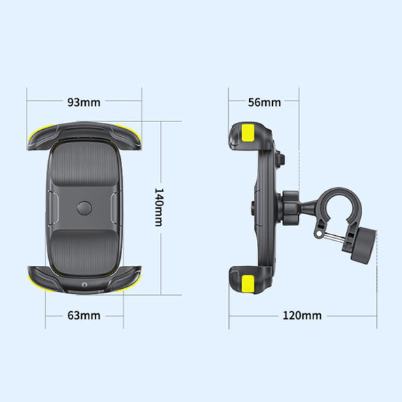 Motorcycle Bicycle Phone Riding Holder Bracket (Yellow)