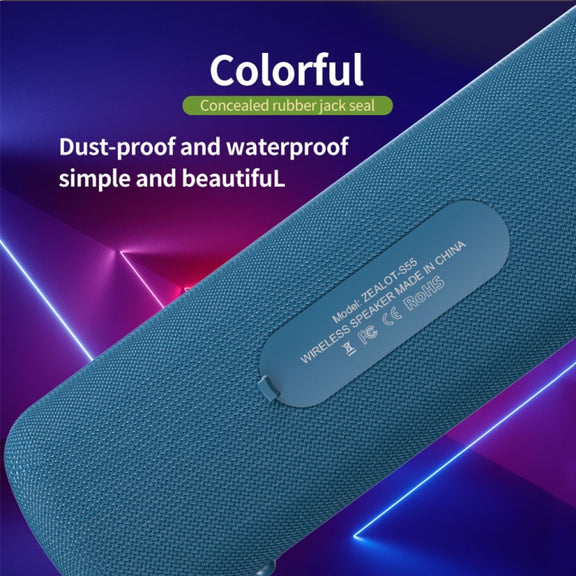 ZEALOT S55 Portable Stereo Bluetooth Speaker with Built-in Mic, Support Hands-Free Call & TF Card & AUX (Blue)