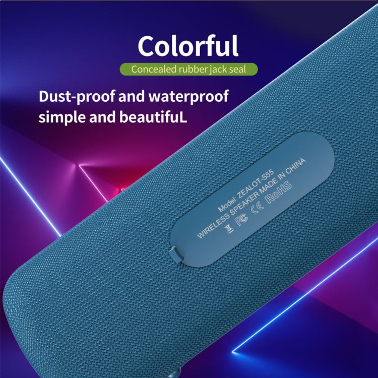 ZEALOT S55 Portable Stereo Bluetooth Speaker with Built-in Mic, Support Hands-Free Call & TF Card & AUX (Black)