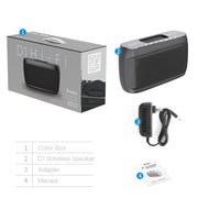OneDer D1 60W Portable HiFi Bass Wireless Bluetooth Speaker, Support Hands-free / USB / AUX / TF (Grey)