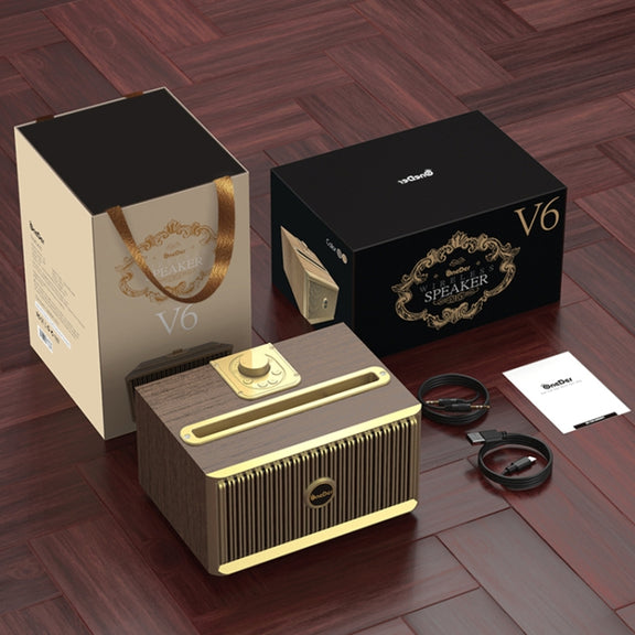 Oneder V6 Portable Wireless Bluetooth Speaker, Support Hands-free & FM & TF Card & AUX & USB Drive (Bronze)