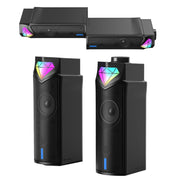 L1 Outdoor Portable RGB Light USB Bluetooth Wireless Speaker with Mic(Black)