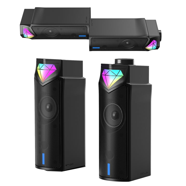 L1 Outdoor Portable RGB Light USB Bluetooth Wireless Speaker with Mic(Black)
