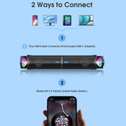 L1 Outdoor Portable RGB Light USB Bluetooth Wireless Speaker with Mic(Black)