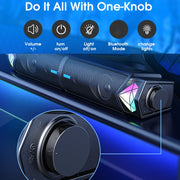 L1 Outdoor Portable RGB Light USB Bluetooth Wireless Speaker with Mic(Black)
