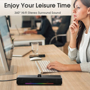 L16 Outdoor Portable RGB Light HiFi USB Bluetooth Wireless Speaker(Black)