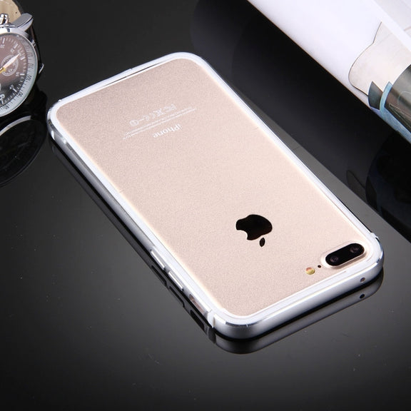 For iPhone 8 Plus & 7 Plus   TPU + Aluminum Alloy Bumper Frame(Silver)