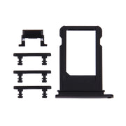 Card Tray + Volume Control Key + Power Button + Mute Switch Vibrator Key for iPhone 7 Plus(Black)