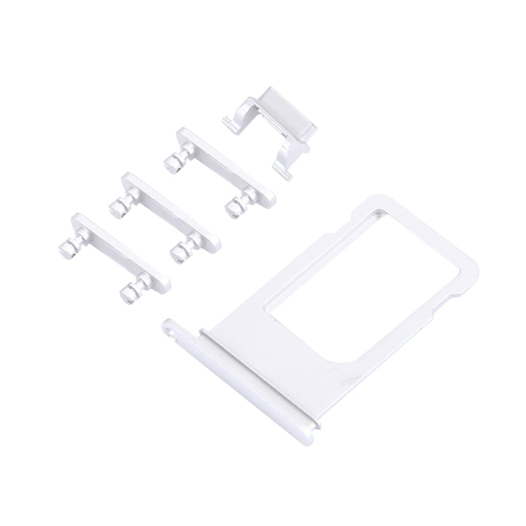 Card Tray + Volume Control Key + Power Button + Mute Switch Vibrator Key for iPhone 7 Plus(Silver)