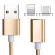 2 in 1 5V 2A Micro USB & 8 Pin to USB 2.0 Weave Style Magnetic Data Cable, Cable Length: 1.2m(Gold) - free shipping - PMC TechLife - Order now!