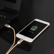 2 in 1 5V 2A Micro USB & 8 Pin to USB 2.0 Weave Style Magnetic Data Cable, Cable Length: 1.2m(Gold)