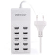5V 2.4A / 2.1A / 1A 10-Port USB Charger Adapter, EU Plug(White) - free shipping - PMC TechLife - Order now!