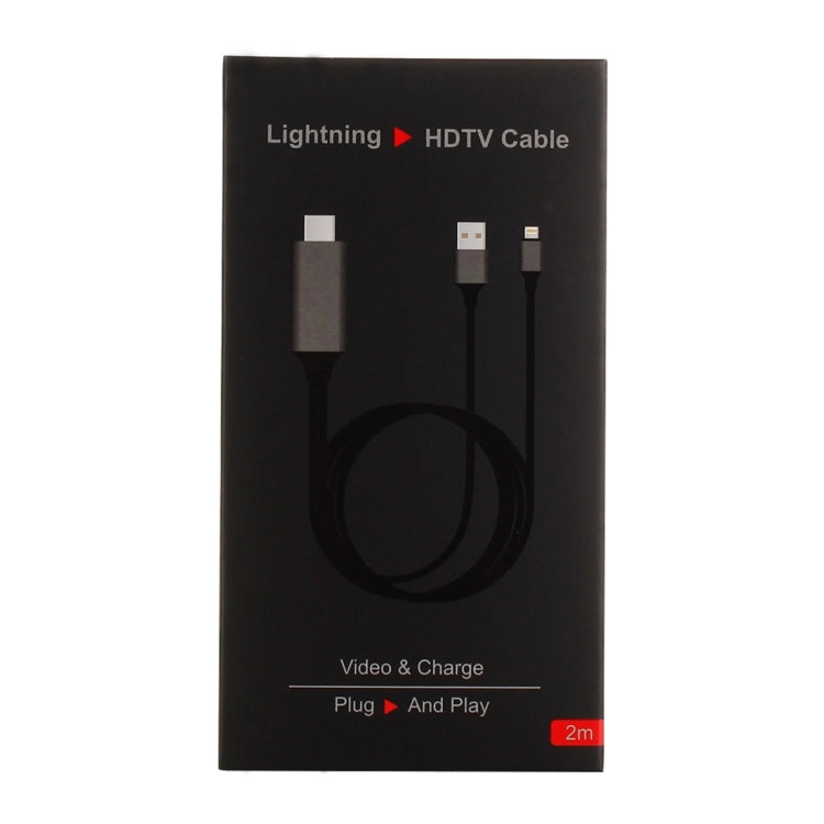 8 Pin Male to HDMI & USB Male Adapter Cable, Length: 2m(Black)