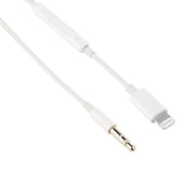 MH021 1m 8 Pin to 3.5mm AUX Audio Cable Support Line Control(White)