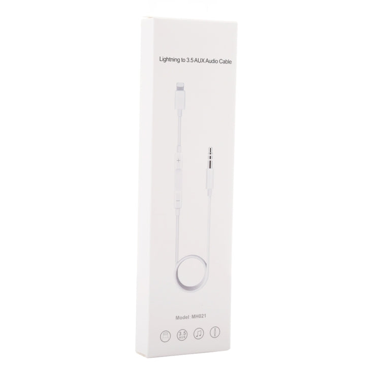 MH021 1m 8 Pin to 3.5mm AUX Audio Cable Support Line Control(White)