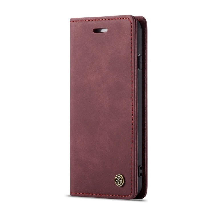 CaseMe-013 Multifunctional Retro Frosted Horizontal Flip Leather Case for iPhone 7 / 8, with Card Slot & Holder & Wallet(Wine Red)