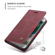 CaseMe-013 Multifunctional Retro Frosted Horizontal Flip Leather Case for iPhone 7 / 8, with Card Slot & Holder & Wallet(Wine Red)
