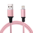 1m 2A USB to 8 Pin Nylon Weave Style Data Sync Charging Cable(Pink) - free shipping - PMC TechLife - Order now!