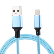 1m 2A USB to 8 Pin Nylon Weave Style Data Sync Charging Cable(Blue)