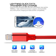 1m 2A USB to 8 Pin Nylon Weave Style Data Sync Charging Cable(Red)