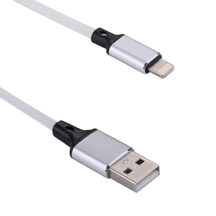 1m 2A USB to 8 Pin Nylon Weave Style Data Sync Charging Cable(White)