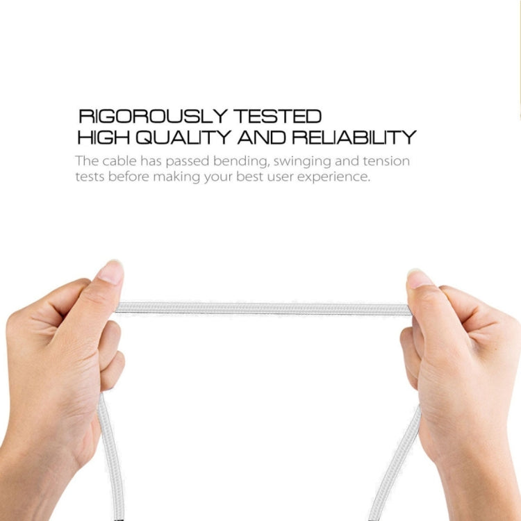 1m 2A USB to 8 Pin Nylon Weave Style Data Sync Charging Cable(White)