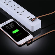 1m 2.4A Output USB to 8 Pin Double Elbow Design Nylon Weave Style Data Sync Charging Cable(Coffee)