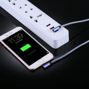 1m 2.4A Output USB to 8 Pin Double Elbow Design Nylon Weave Style Data Sync Charging Cable(Blue)