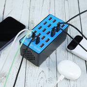 WLX-A5+ 100W 20 USB Ports Charger Station Automatically Assigned Smart Charger with Power LED Indicator, UK Plug