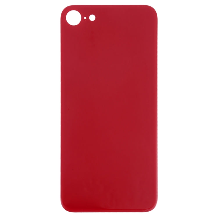 Easy Replacement Big Camera Hole Glass Back Battery Cover with Adhesive for iPhone 8(Red)