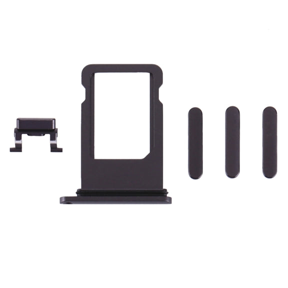 Card Tray + Volume Control Key + Power Button + Mute Switch Vibrator Key for iPhone 8 (Grey)