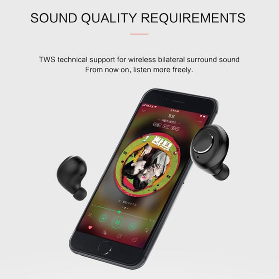 X8 TWS Outdoor Sports Portable In-ear Bluetooth V5.0 Earphone with Charging Box(Black)
